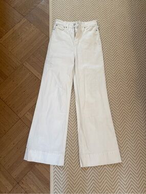 J. Crew White Wide-Leg Trouser